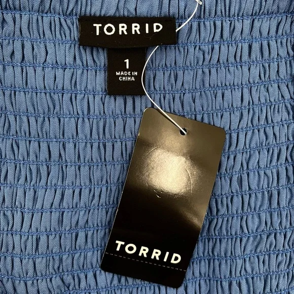 NWT Torrid Blue Maxi Challis Ruffle Strap Tiered Dress w/Pockets Size 1X - Picture 9 of 12